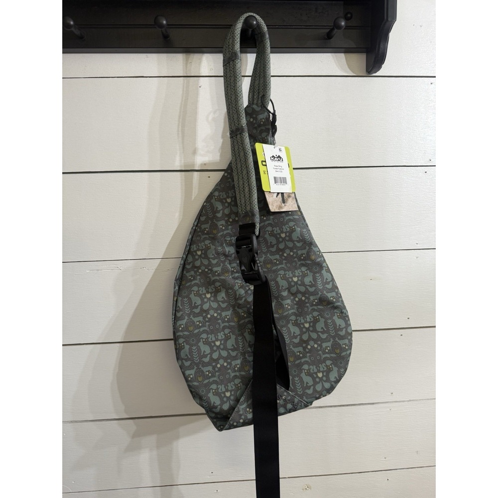 Kavu Rope Sling Crossbody Bag Special Edition Forest Folklore Green Animals NWT - Picture 5 of 5